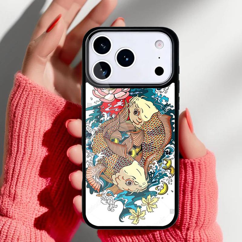 Carp Fish Phone Case for iPhone 17 16 15 14 13 Pro Max Back Cover for 12 11 Pro Coque