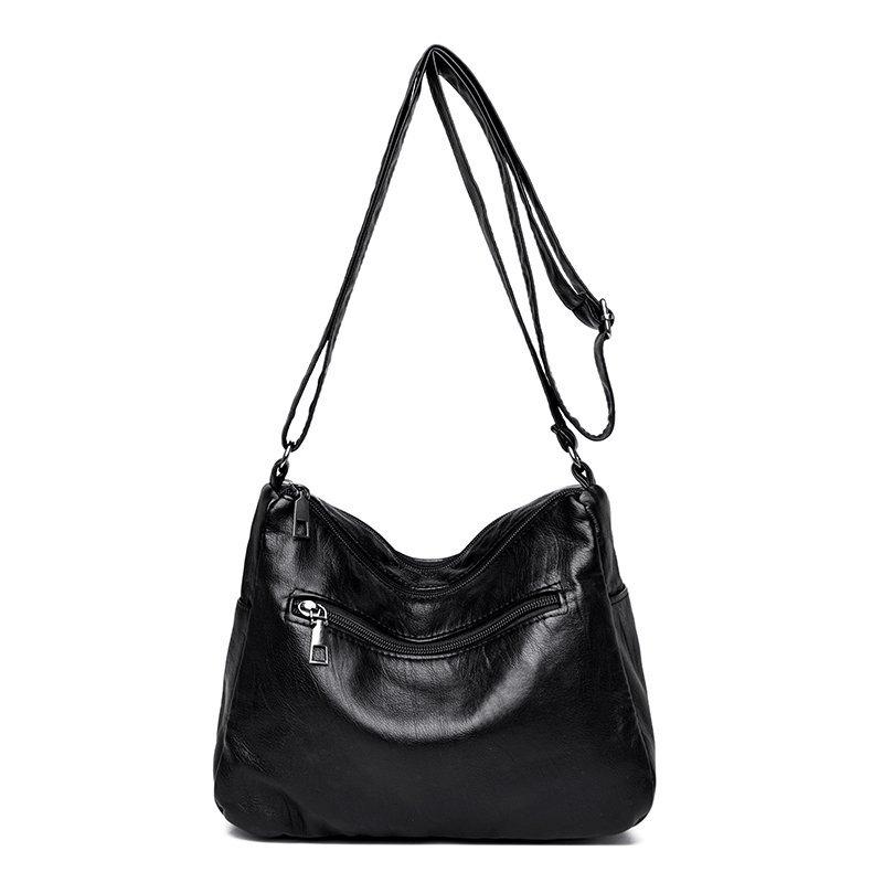 Women's Soft Leather Large Capacity Shoulder Bag Crossbody Bag for Middle-Aged Mother Bag