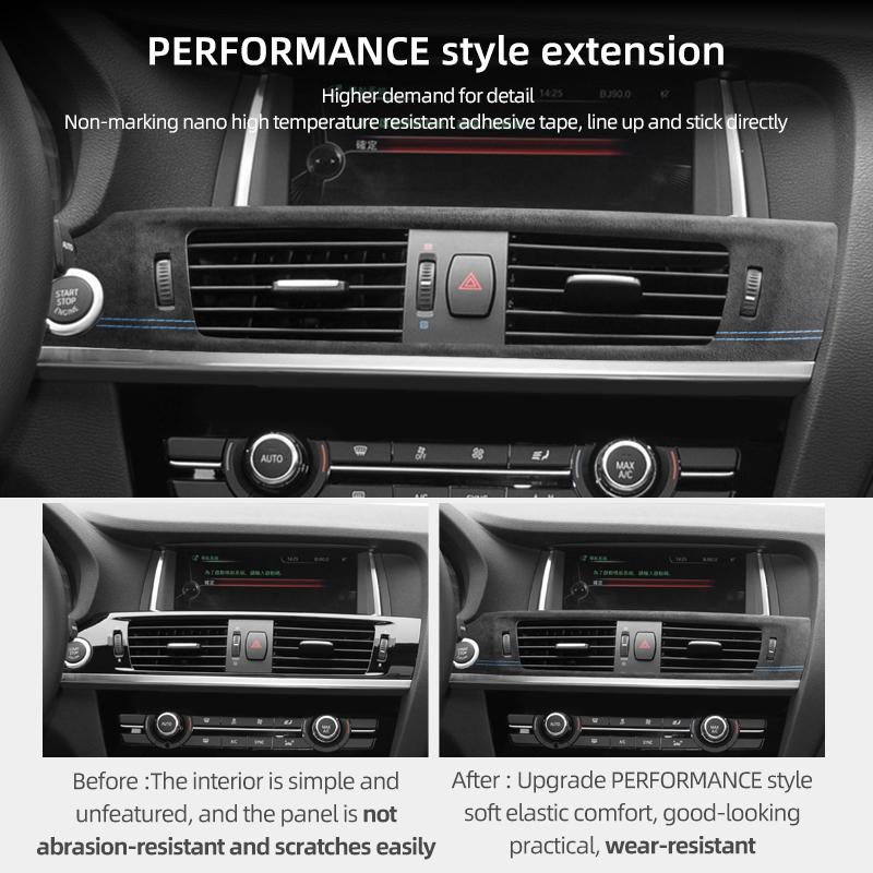 For BMW X3 F25 X4 F26 Made of Alcantara Center Console Air Vent Outlet Trim Frame Performance Stickers Car Interior Accessories
