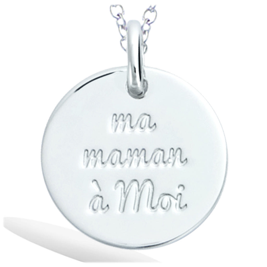 Les Trésors De Lily [R1715] - Silver Pendant 'My Mom To Me' (rhodium) - 15mm