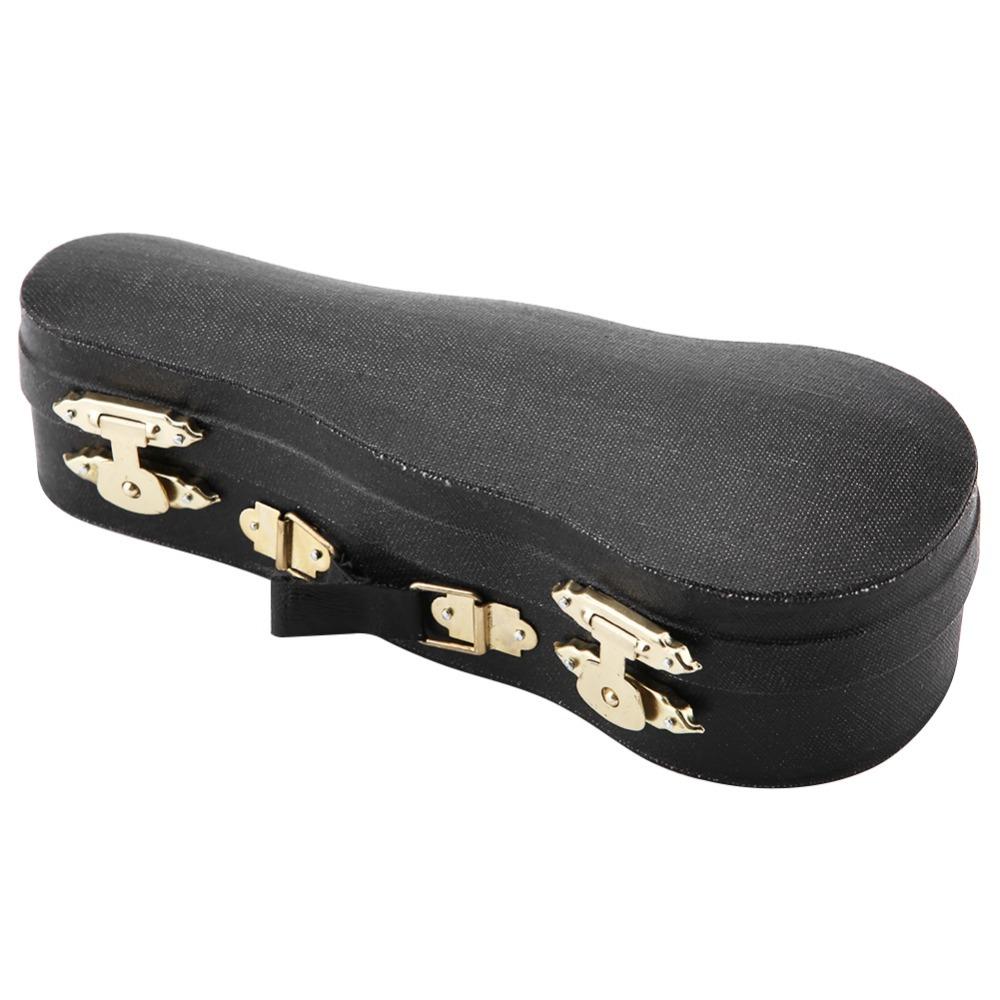 4pcs With Case Wooden Miniature Cello Wooden Violin Replica Collectible Figurine Home Decoration