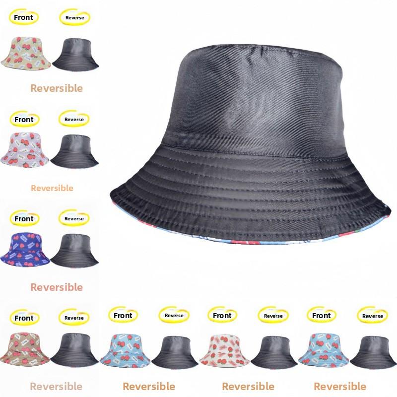 Spring and summer outdoor sun hats, versatile graffiti cartoon pattern fisherman hats, outdoor sun protection sun hats, 2-pack