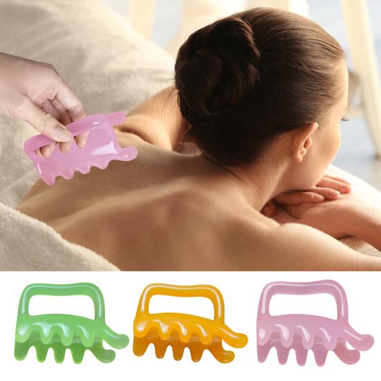 Dual-Headed Back Massager Professional Resin Gua Sha Tool for Trigger Point Therapy & Lymphatic Drainage Ergonomic Body Scraper for Muscle Relaxation