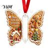Decorative Hanging Money Gift Christmas Holder Ornament, Acrylic Cash Decor with Vintage Idea for Friends Butterfly Print, Holiday Party Supplies And