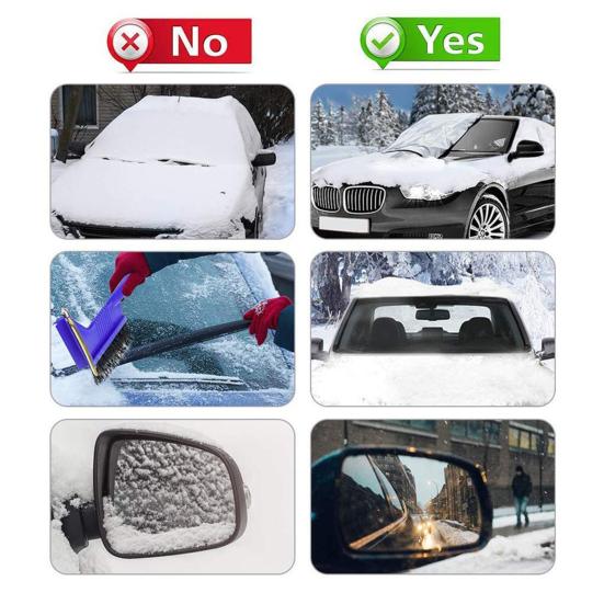 1/2Pcs Car Windshield/Rearview Mirror Cover for Ice and Snow Oxford Fabric Winter Auto Snow Shield Windshield Protector for Ice Removal Anti-UV