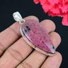 Подвеска из драгоценного камня родонита, твердая подвеска из стерлингового серебра 925 пробы, ювелирный подарок для унисекс