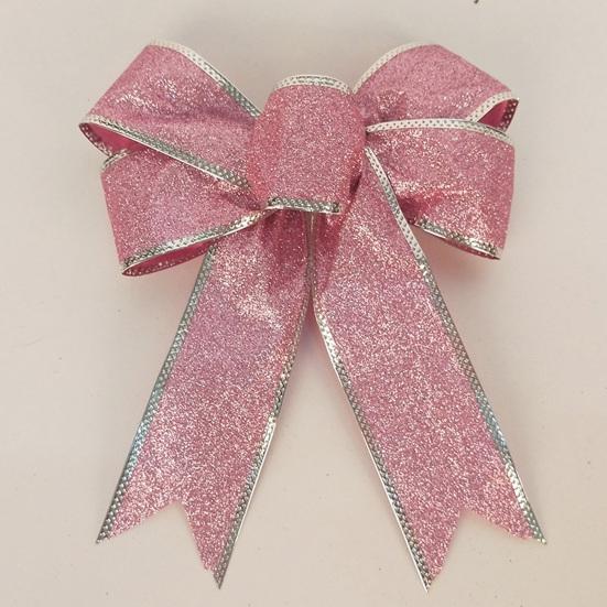 Frosted Shiny Wired Tied DIY Christmas Bow Xmas Tree Ribbon Bowknot Pendant Gift Box Decor Party Supplies