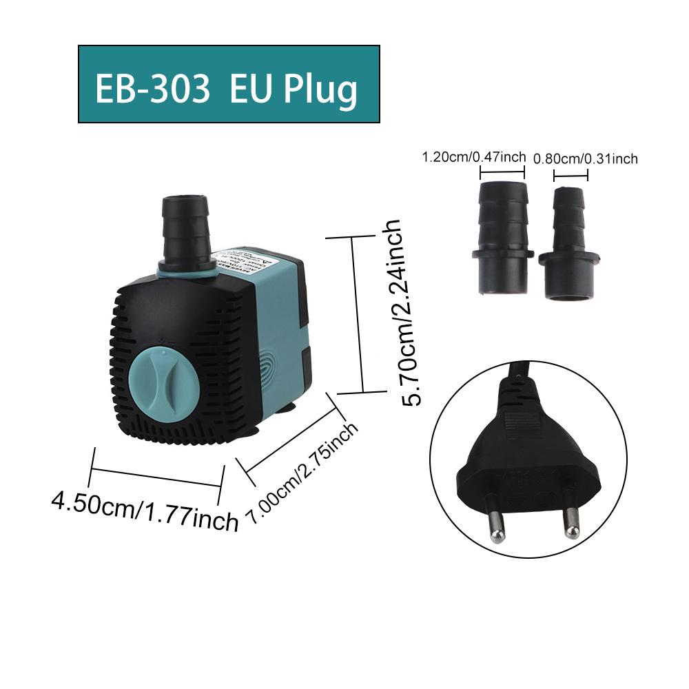 Fish Tank Fountain Submersible Water Pump Aquarium Pump 3/10/25W with Suction Cups Ultra-Quiet Filter Fish Pond EU/US Plug