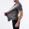 Men Navy High Stretch Seamless Dress Shirt Long Sleeve Slim Fit Formal Button Up Top