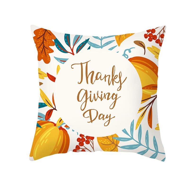 New Pumpkin Thanksgiving Pillow Cover Ins Nordic Peach Skin Printed Cushion Cushion Cover Home Products