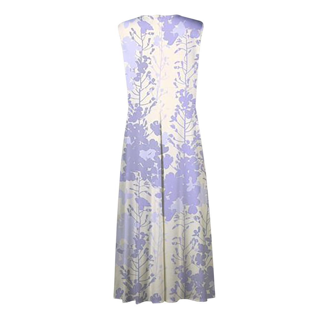 Женское длинное платье Платье макси Повседневное платье Свободное платье Платье трапециевидной формы с цветочным принтом Мода Уличная одежда На открытом воздухе Повседневные с принтом для свиданий Платье без рукавов с V-образным вырезом