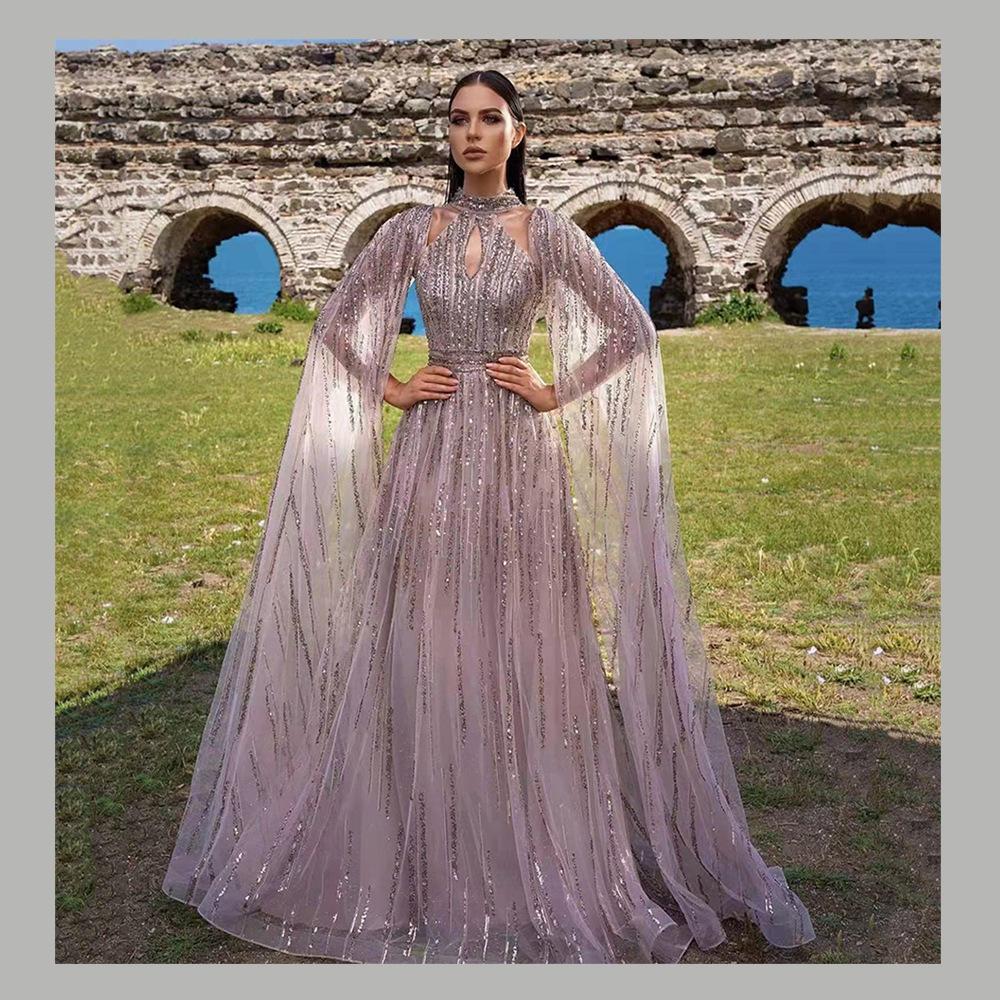 Новая весенне-летняя европейская и американская женская одежда, платье-сетка с темпераментом, платье, вечернее платье с бахромой и пайетками, платье