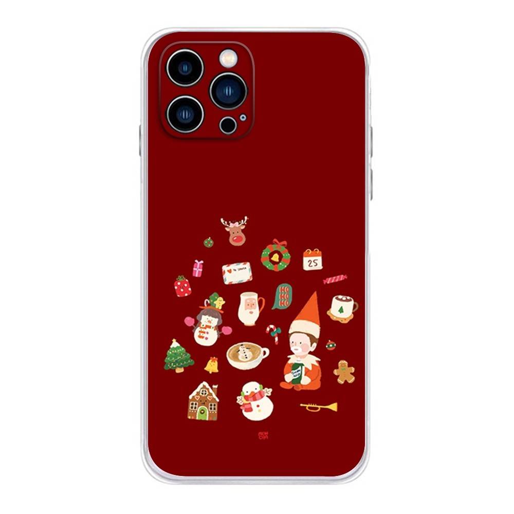 Festive Christmas Tree Graphic Phone Case For iPhone 17 16,15,14,13,12,11 Plus,Pro,Max,XR,Plus,E,Mini Transparent Soft Cover