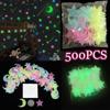 500PCS  Living Bedroom Luminous Fluorescent Color Decal Home Decor Stars Glow Wall Stickers Baby Kids