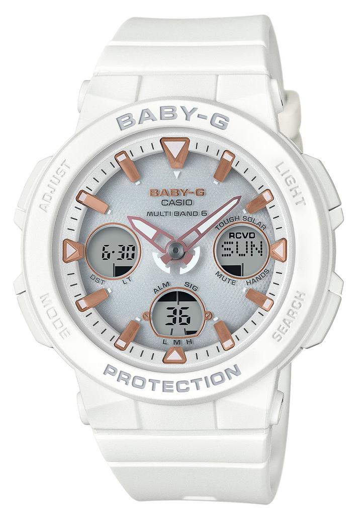 Casio BEACH TRAVELER Солнечные Часы Белые Baby-G Радиоуправляемые BGA-2500-7AJF Женские