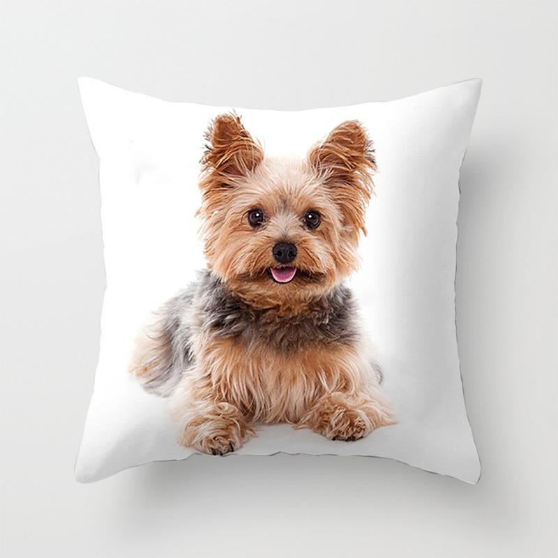 1 шт., милая собака йоркширский бишон, собака йоркширского декора, наволочка с принтом, наволочка для спальни, дивана, поясные подушки, украшение автомобиля, наволочка