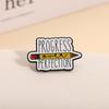 Pencil Enamel Pins Progress Over Perfection Brooches Teacher Quotes Lapel Badges Jewelry Gift for Teachers Friends