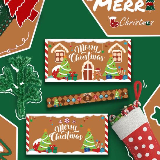 Рождественский красный конверт-держатель для денег с 6 отделениями, коробка для наличных/подарочных карт для праздника «Сделай сам», держатель для подарочной карты-сюрприза на Рождество