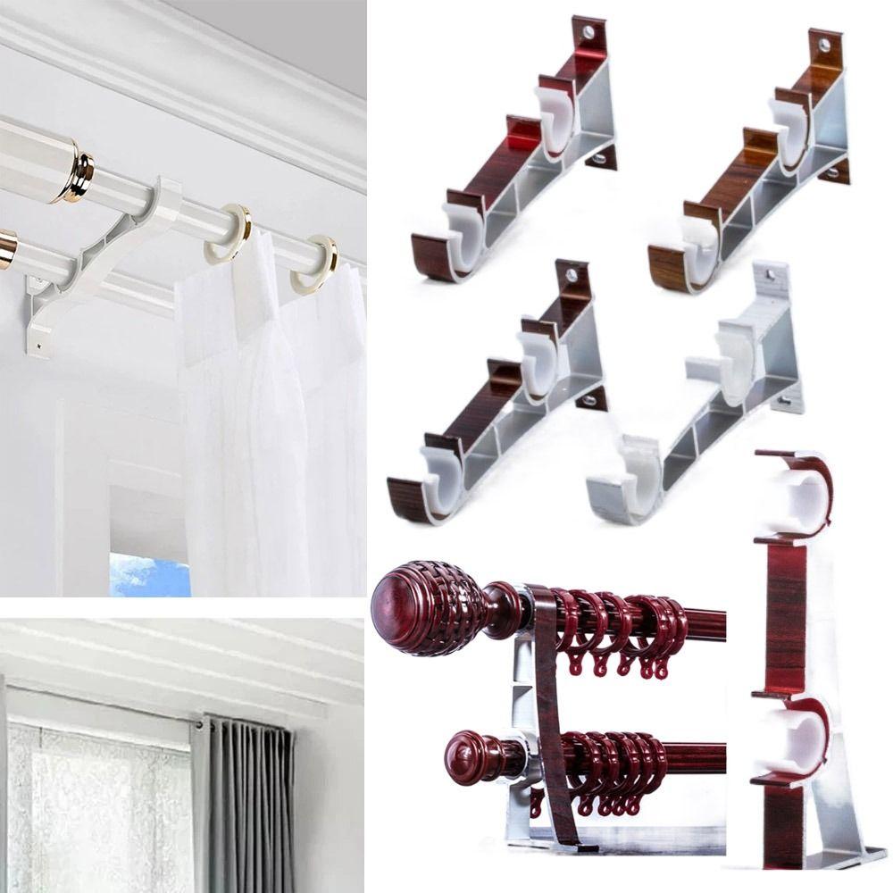 Металлический двойной кронштейн для штанги Двойной кронштейн для карниза для штор Держатель для оконной фурнитуры Держатели для карнизов для штор