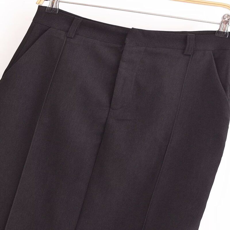 Fashion Style 2024 Fall and Winter New Women's Clothing Easiest for Match Long Straight Low Waist Black Long Skirt 8952207