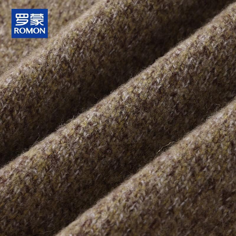 ROMON Мужской толстый свитер из 100% чистой шерсти с круглым вырезом