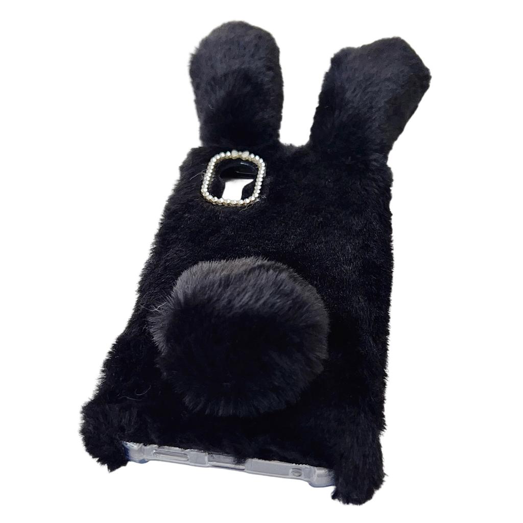For Samsung Galaxy Xcover7 Case Plush Cute Bunny Winter Fluffy TPU Phone Cover