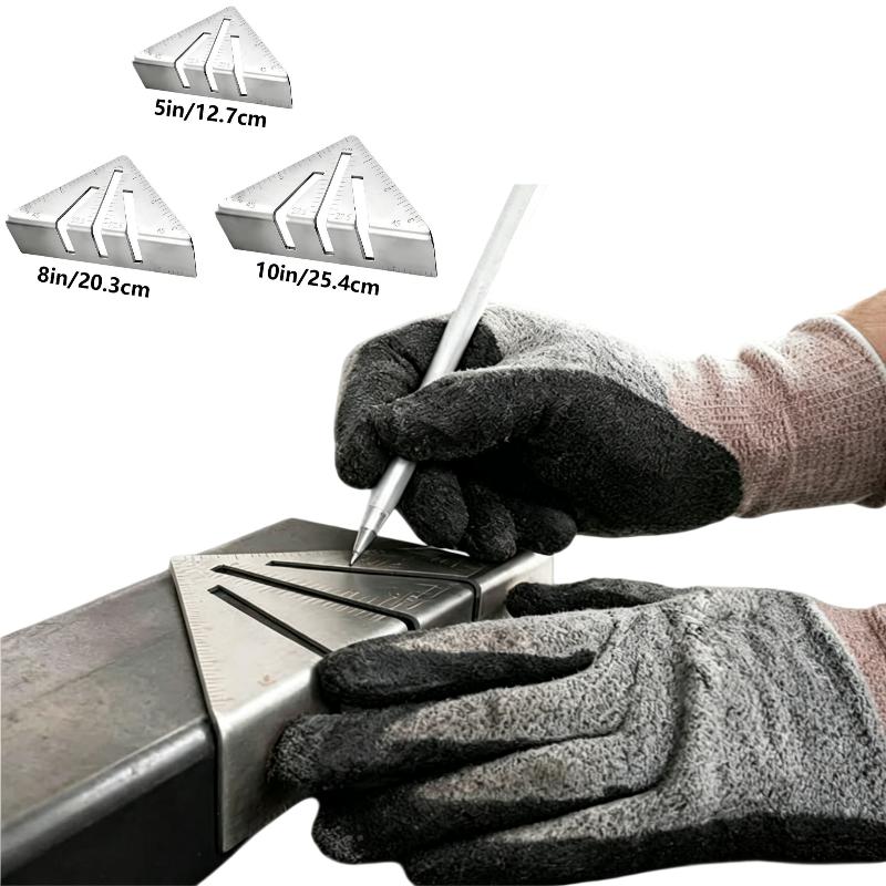 Miter Square Bend Resistant 22.5/45/90 Degree 5/8/10 Inch Metric Tool for Wood Cutting Positioning Work