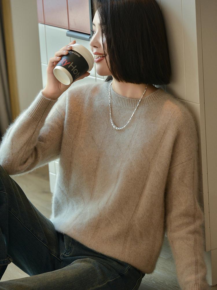 Женский кашемировый свитер Qinghe кашемир 30% кашемир 70% шерсть осенне-зимний кашемировый пуловер мягкий и теплый