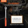 Torque Wrench, 1/2-inch Drive Click Torque Wrench 10-150ft.lb/14-204n.m, Dual-Direction Adjustable Torque Wrench Set, Mechanical Dual Range Scales