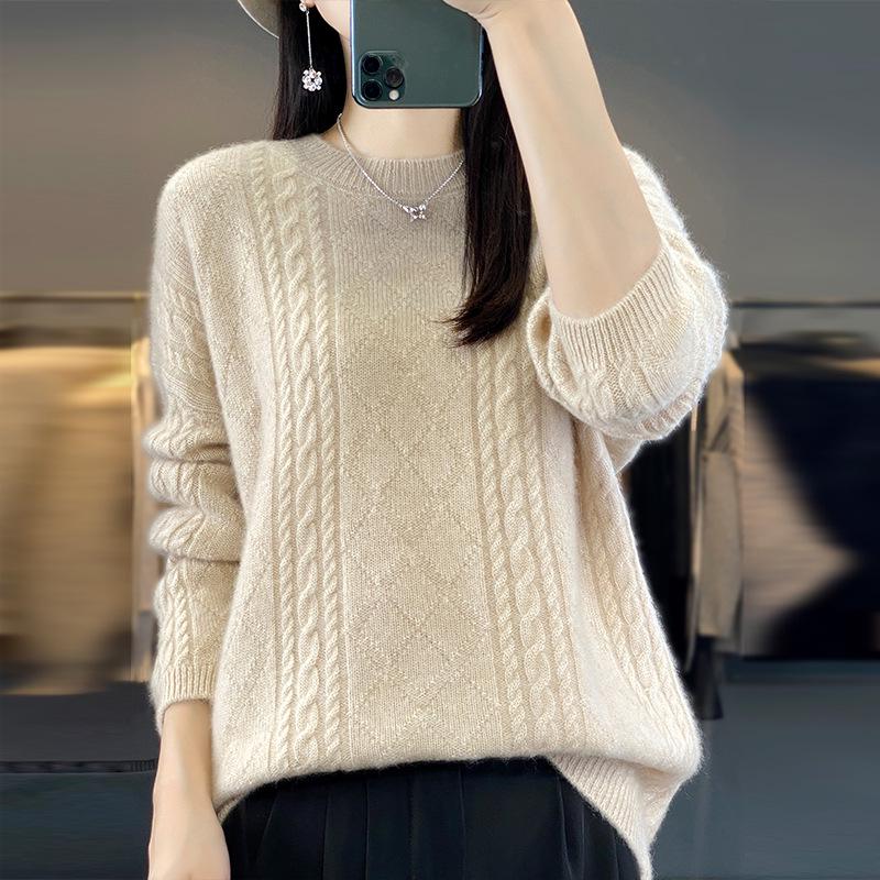 Женский пуловер-свитер из чистошерстяного кашемира, корейский стиль
