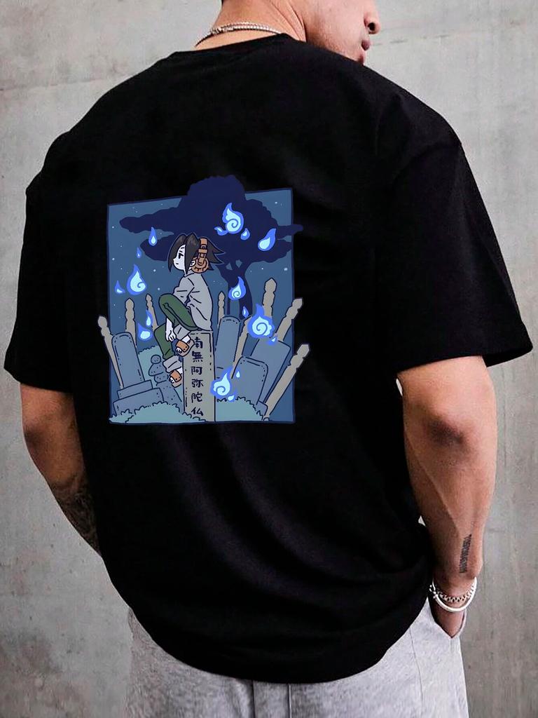 Японская крутая футболка с героями мультфильмов для мальчиков, готические летние хлопковые топы унисекс High Street, футболки с короткими рукавами, женские футболки с круглым вырезом