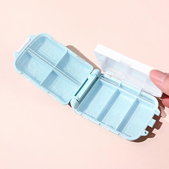 Storing Independent Inner Durable 8-grid Waterproof Portable Folding Tablet Sub-packing Organizer Box Pill Storage Holder