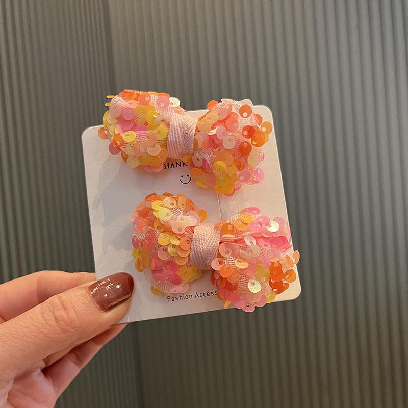 Sequin Bow Snap Hair Clips – Candy Color Princess Hairpins for Kids