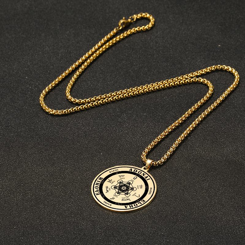 Stainless Steel Angel Seal Archangel Metatron Necklace Geometric Solomon Spiritual Necklace The Secrets of the Kabbalist Jewelry