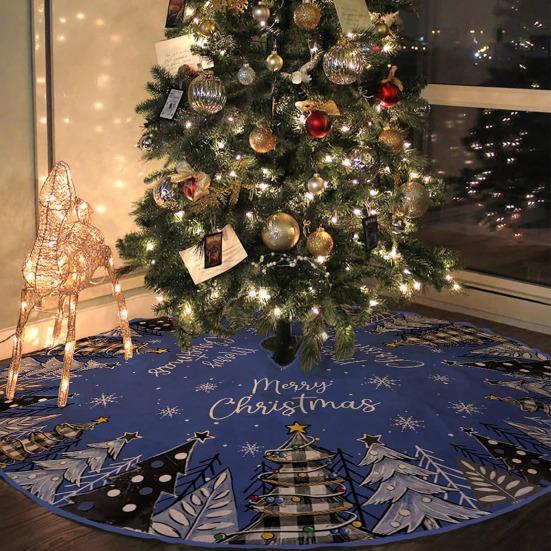 Christmas Tree Skirt Soldier Xmas Tree Pattern Decorative Tree Cover Cozy Tree Skirt Christmas Festival Accessory