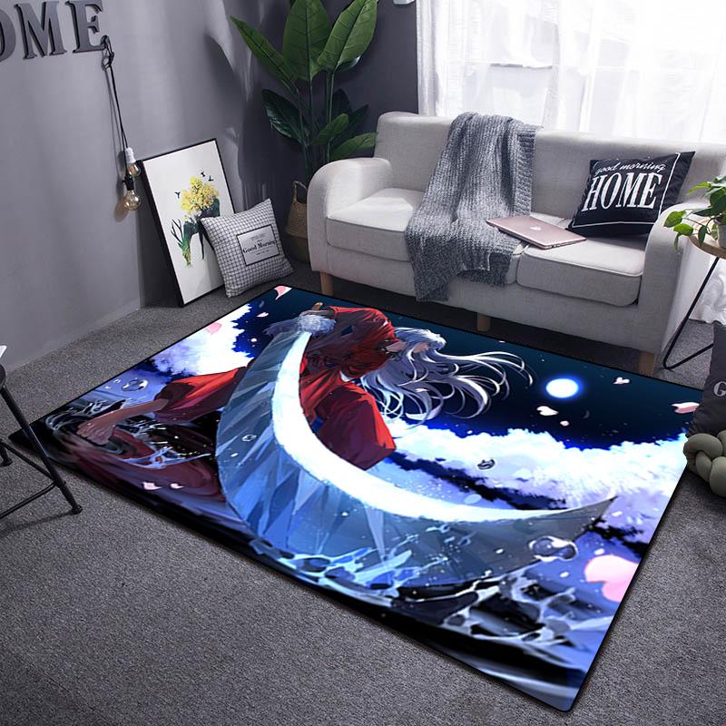 1PC Inuyasha Carpet Office Decorative Carpet For Living Room Bedroom Door Mat Floor Rug Computer Chair Area Rug perfect holiday gift