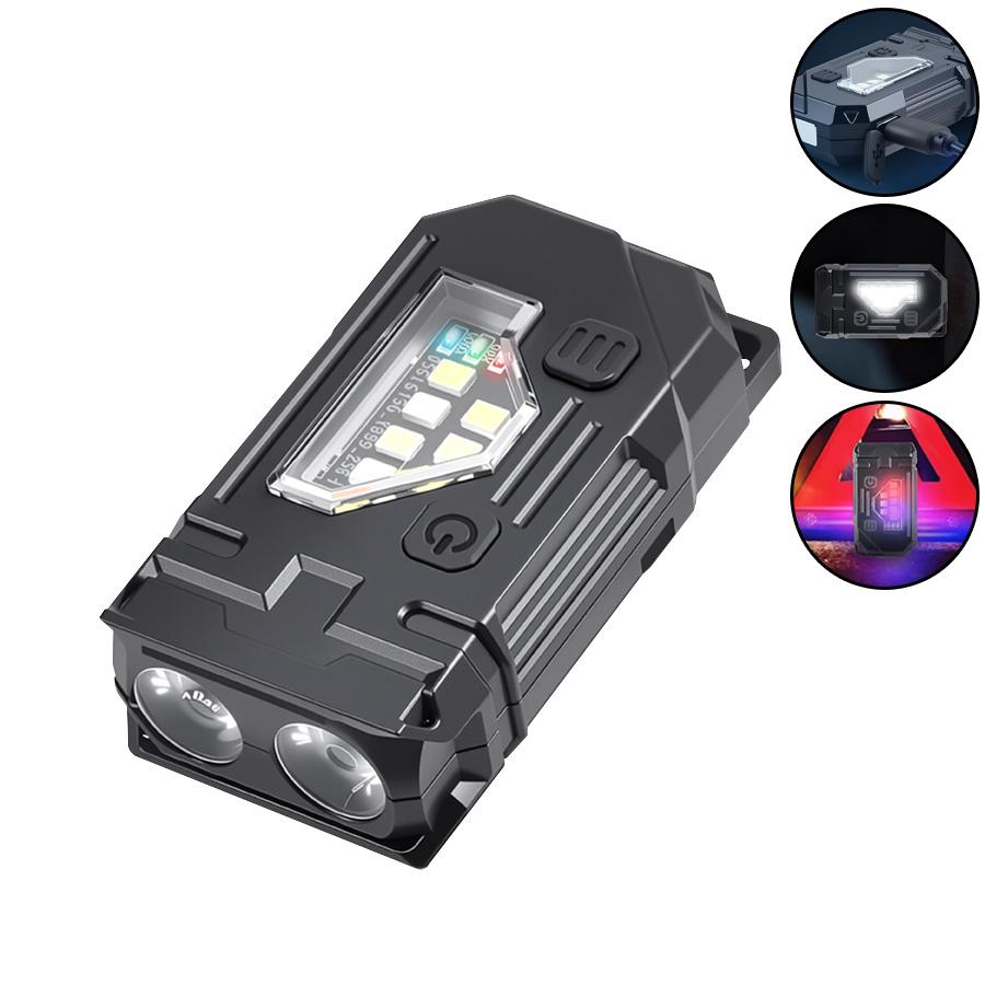 MINI USB Rechargeable LED Flashlight Portable Tail Magnet Flashlight Super Bright Camping Lantern Side COB Emergency Light