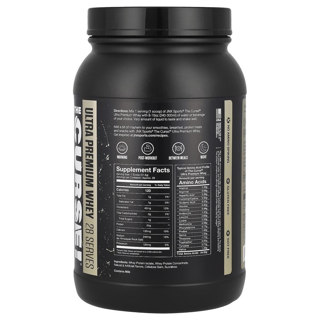 JNX Sports The Curse!® Ultra Premium Whey, Vanilla Bean, 2 Lb (907.2 G)