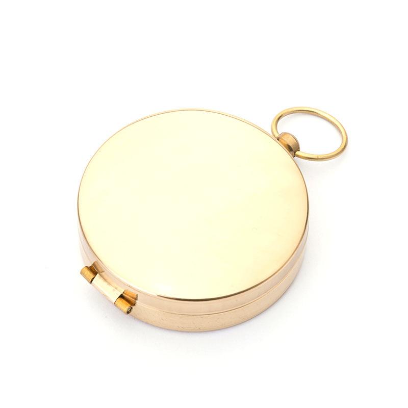 Engravable Handmade Nautical Antique Copper Compass Navigation Pocket Screw Compass Waterproof Noctilucent for Kids Camping