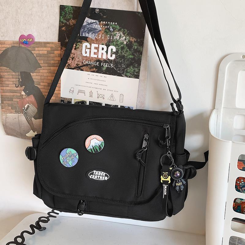 Canvas Bag Women's Large Capacity Postman Bag Women's Male Student One Shoulder Crossbody Bag