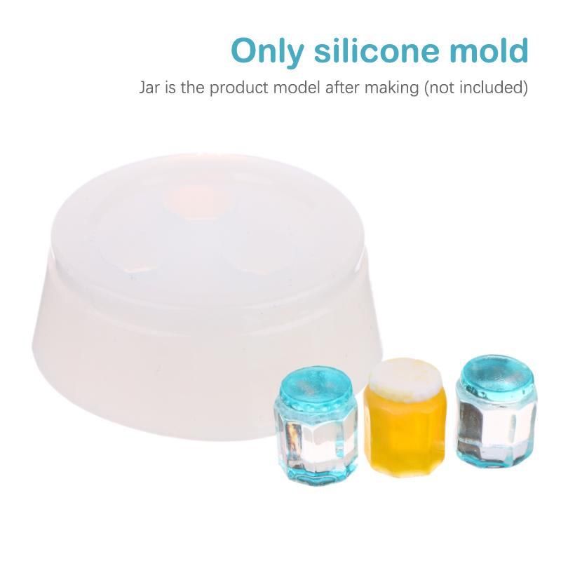 Мини-форма 1:12 миниатюрных кукольных банок для напитков, медовый горшок, бутылка для напитков, силиконовая форма для кукольного домика, домашний декор(Только плесень)