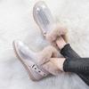 Fashion Winter Plush Rhinestone Round Toe Woman Shoes Trend 2025 Work Snow Boots for Women Designer Luxury On Promotion Y2k Goth Ankle