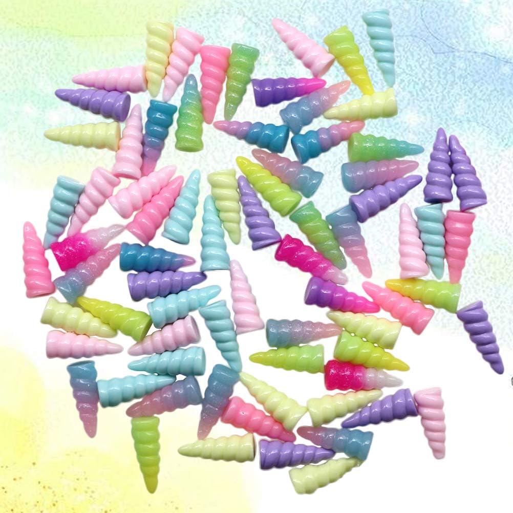 Toyvian Спиральные игрушки-рога единорога из смолы, Подарок на вечеринку, Декорация, 10 штук (Случайный цвет)