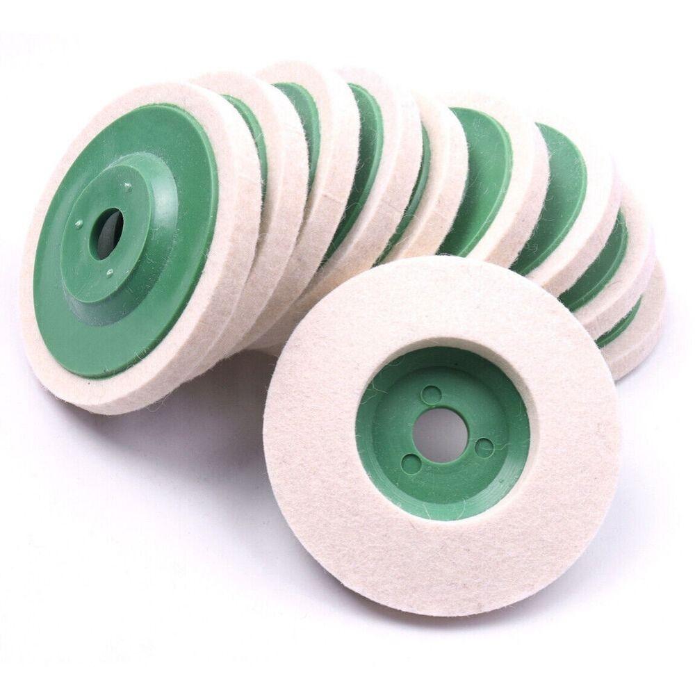 10pcs 4inch Round Wool Wheel Wool Polishing Pads Car Polish Wool Buffing Pad  for Glass Ceramics