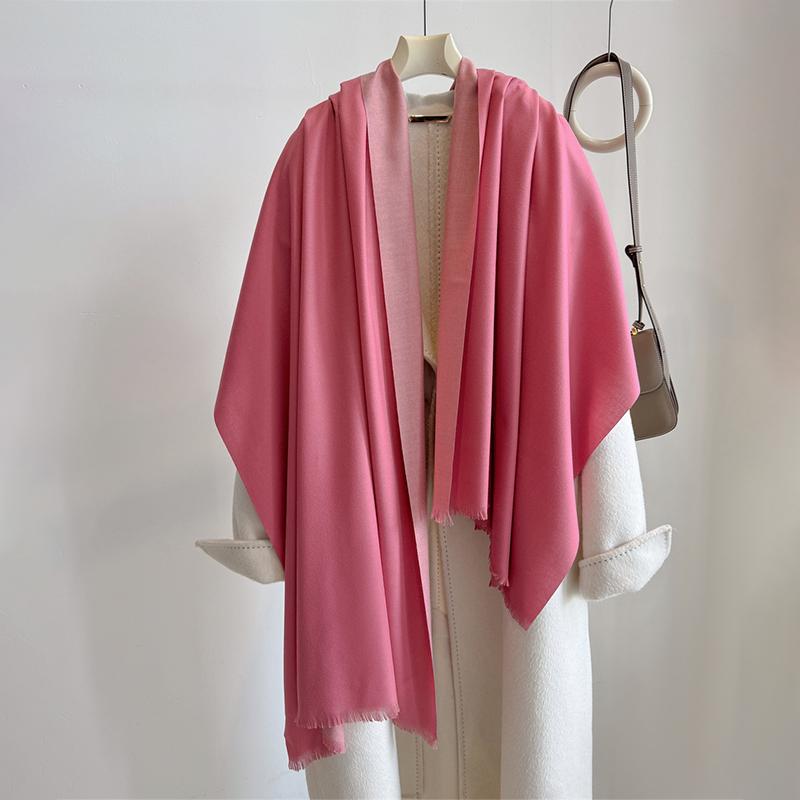 Luxury Winter Cashmere Scarf Women Two Colours Handkerchief Warm Pashmina Female Shawl Wrap Soft Pareo Bufanda Scarves Stole