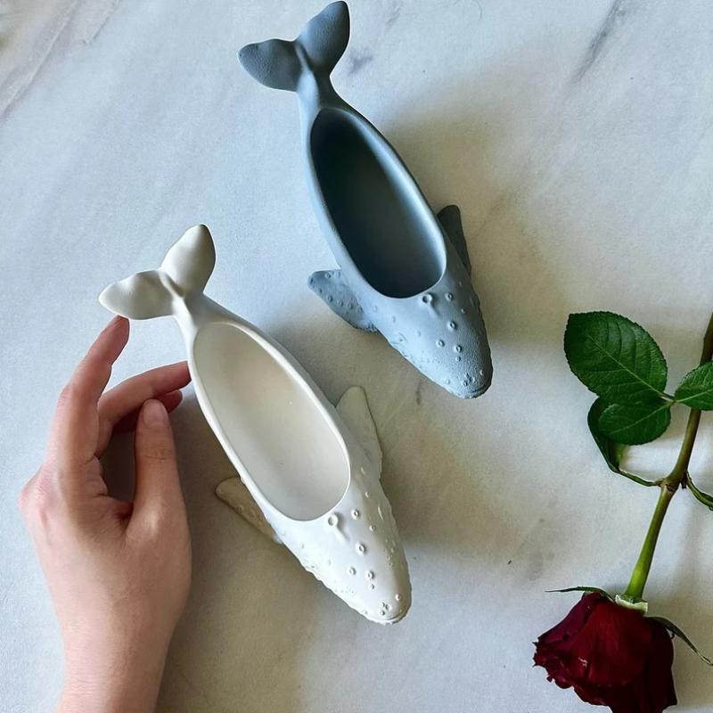 Большой кит суккулентное растение цветочный горшок смола силиконовая форма морское животное кит коробка для хранения чашка для свечи бетон цемент гипс форма