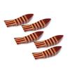 Wooden Chopstick Parquetry Fish Set of Current Model J-kitchens Rests, Design, 5, 6.2x1.6cm,