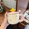 Высококачественная кружка с крышкой и ложкой, милая керамическая чашка, бытовая чашка для воды, женская офисная чашка для кофе и завтрака, парная