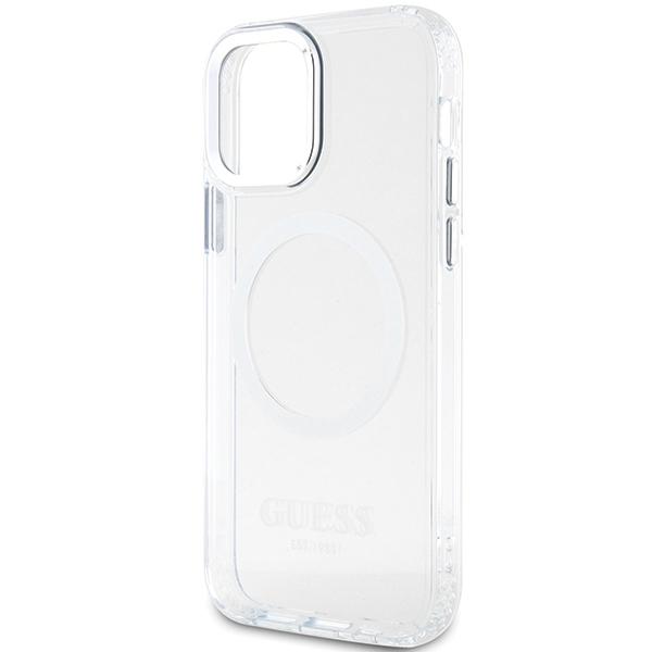 Guess Guhmp12Mhtrms Iphone 12/12 Pro 6.1 Srebrny/Silver Twarde Etui Metalowa Ramka Magsafe