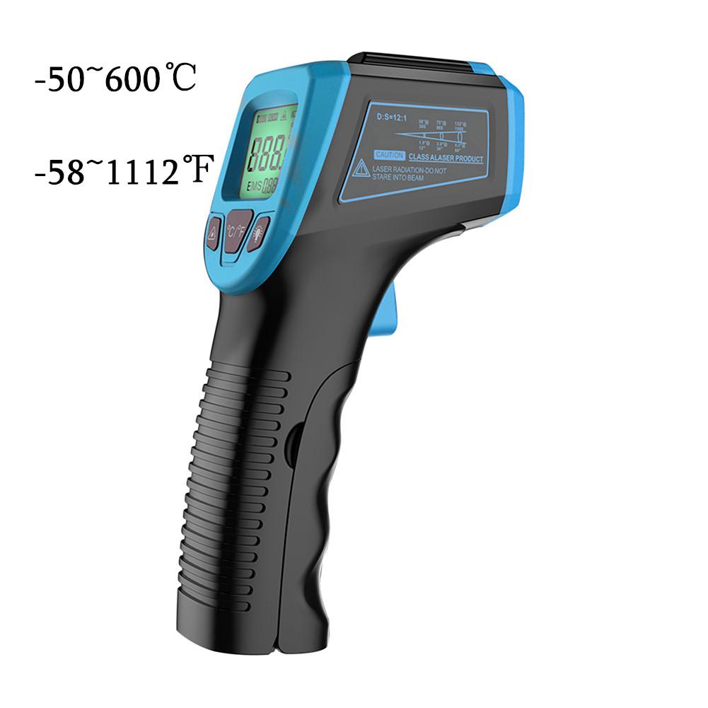 Digital Infrared Thermometer -50~600℃ / -58~1122℉ Contactless Temperature Tester IR Laser Pyrometer LCD Non-Contact Pyrometer